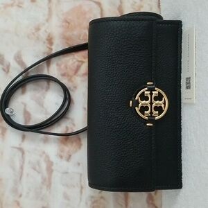 New Tory Burch Miller Logo Wallet Crossbody Bag